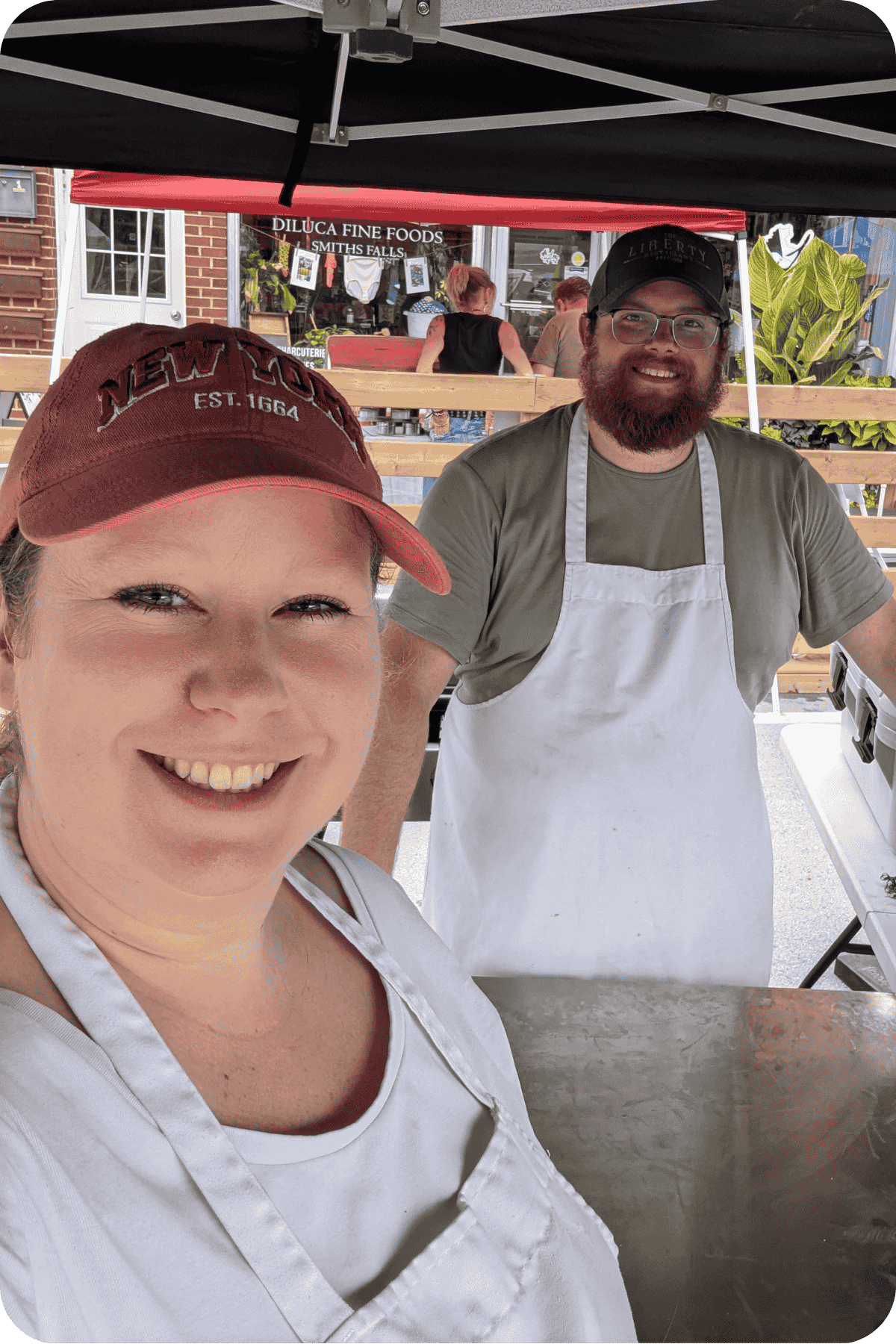 A smiling team behind the Forklore pop-up booth